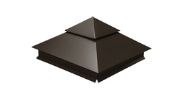 Колпак на столб двойной 390х390мм 0,45 PE с пленкой RR 32 темно-коричневый