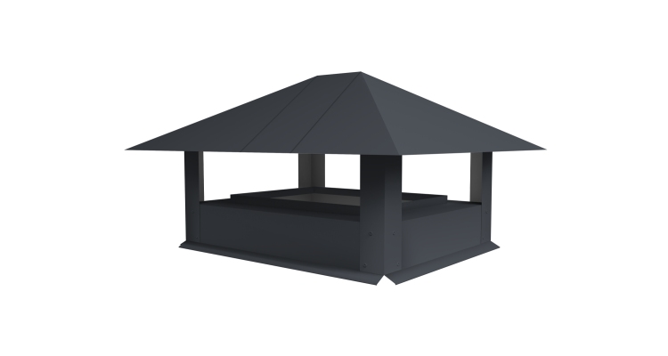 Дымник на трубу 520х390мм 0.45 Drap TX с пленкой RAL 7024 мокрый асфальт