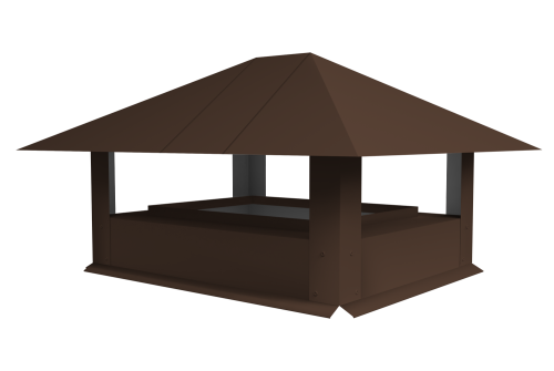 Дымник на трубу 520х390мм 0,45 Drap TX с пленкой RAL 8017 шоколад