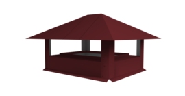 Дымник на трубу 520х390мм 0.5 Satin Matt с пленкой RAL 3005 красное вино