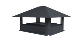 Дымник на трубу 520х390мм 0.5 Rooftop Бархат с пленкой RAL 7024 мокрый асфальт