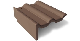 Боковая цементно-песчаная черепица Braas Франкфуртская левая, темно-коричневый