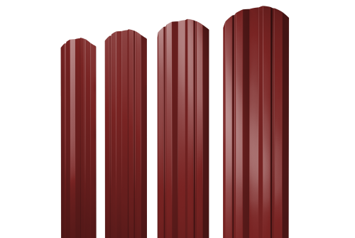 Штакетник Twin фигурный 0.45 PE RAL 3011 коричнево-красный