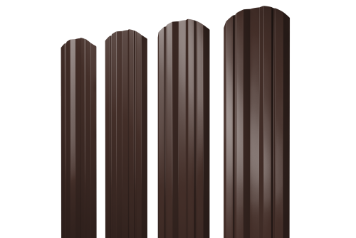 Штакетник Twin фигурный 0,5 Satin Мatt RAL 8017 шоколад