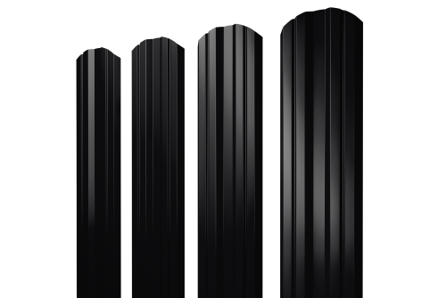 Штакетник Twin фигурный 0,5 Satin Мatt RAL 9005 черный