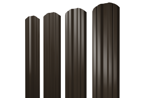 Штакетник Twin фигурный 0,5 Satin Мatt RR 32 темно-коричневый