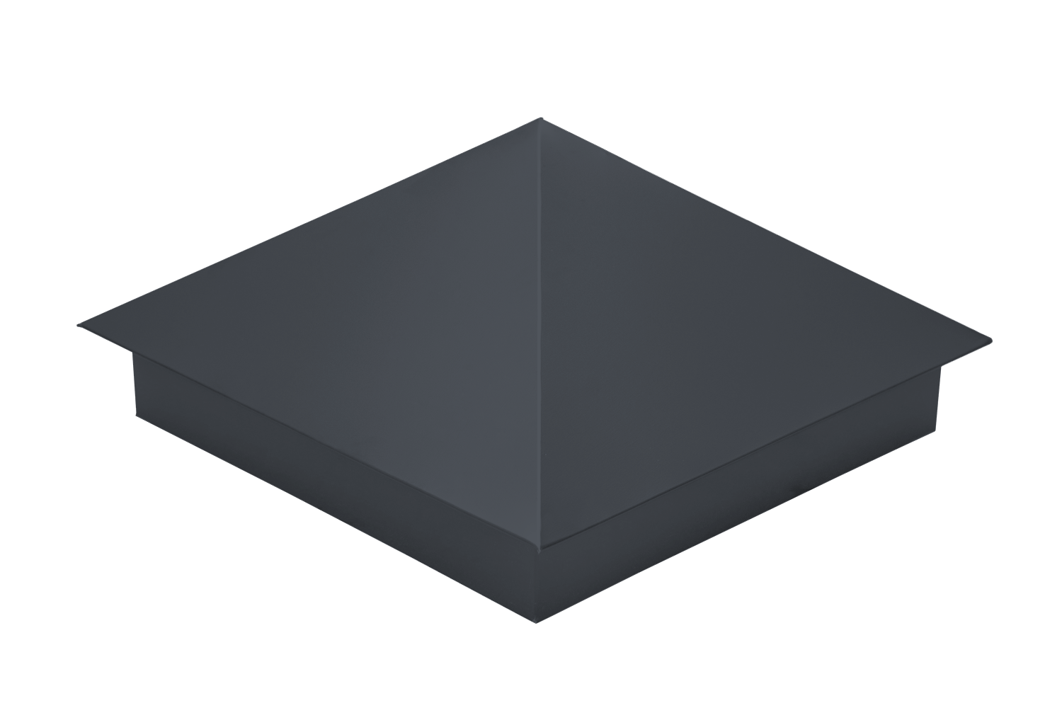 Колпак на столб 390х390мм 0.4 PE с пленкой RAL 7024 мокрый асфальт