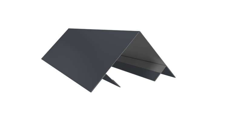 Планка угла внешнего составная верхняя 0,45 PE с пленкой RAL 7024 мокрый асфальт (2м)