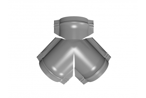 Тройник Y конька полукруглого 0,45 PE  с пленкой RAL 7004 сигнальный серый