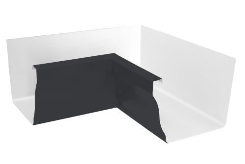 Угол желоба внутренний Vortex 90гр 127мм RAL 7024 мокрый асфальт