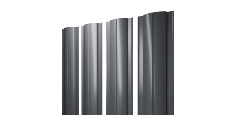 Штакетник Круглый с прямым резом 0,45 Drap-double TX RR 32 темно-коричневый