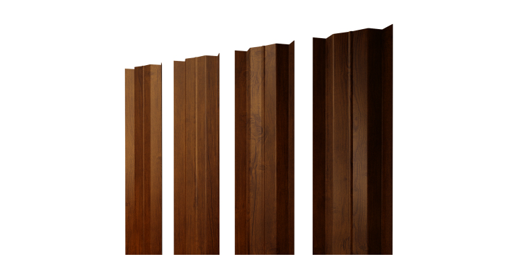 Штакетник М-образный В с прямым резом 0.45 Print Premium Golden Wood Intense FTC