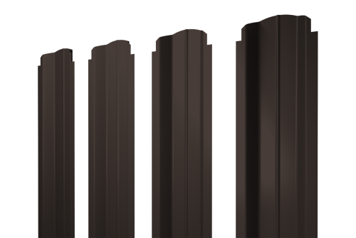 Штакетник П-образный B фигурный 0,5 Satin Matt RR 32 темно-коричневый