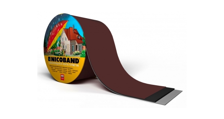 Лента герметизирующая Технониколь Nicoband самоклеящаяся 10мх30см, коричневая