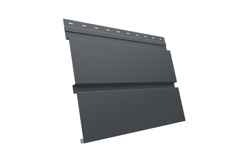 Софит металлический Квадро Брус без перфорации 0,45 Drap с пленкой RAL 7024 мокрый асфальт