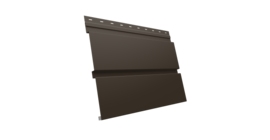 Софит металлический Квадро Брус без перфорации 0,5 Satin с пленкой RR 32 темно-коричневый