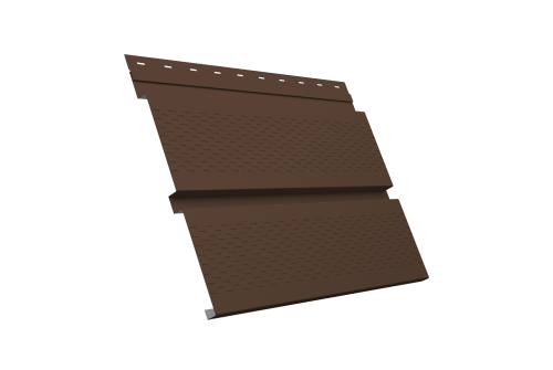 Софит металлический Квадро Брус с перфорацией 0,5 Drap TX с пленкой RAL 8017 шоколад