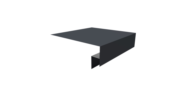 Планка околооконная сложная Экобрус Grand Line 250х50х25 0,45 Drap TR RAL 7024 мокрый асфальт (2м)