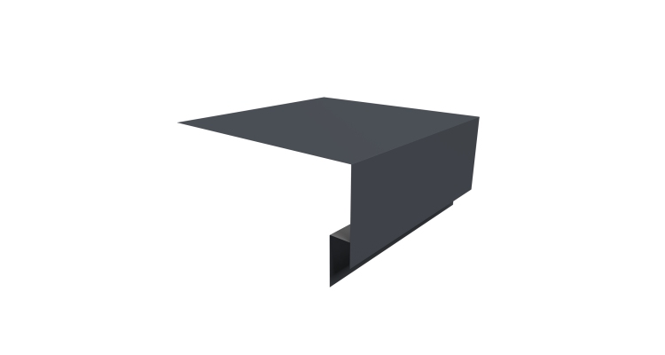 Планка околооконная сложная Экобрус Grand Line 250х75х25 0,45 Drap TwinColor RAL 7024 мокрый асфальт (2м)