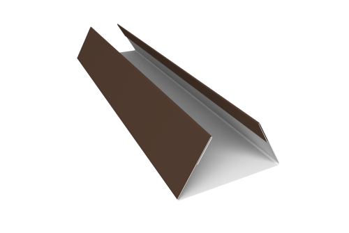 Планка стыковочная составная нижняя 0,45 PE с пленкой RAL 8017 шоколад (2м)