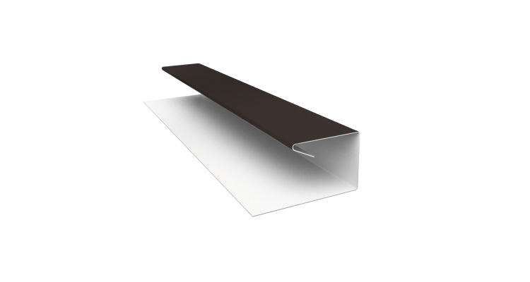 Планка П-образная завершающая сложная (КД) 0,45 PE с пленкой RR 32 темно-коричневый (2м)