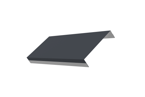 Ламель обратная 125 забора жалюзи Texas стартовая/финишная для калиток и ворот 0,45 Drap TX RAL 7024 мокрый асфальт