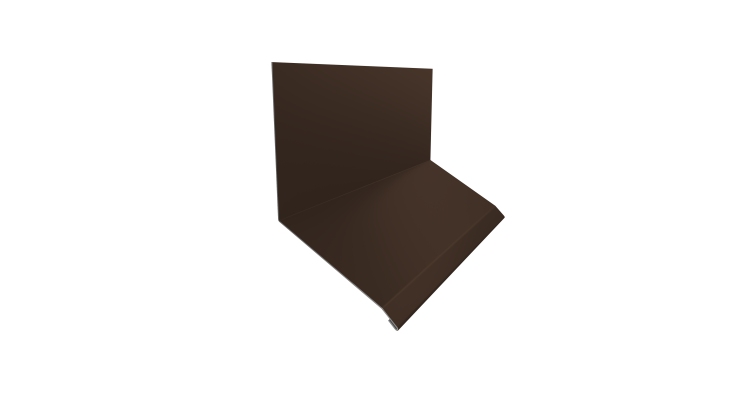 Планка примыкание верхнее к стене фальц Grand Line 150х130х20 0,5 Drap RAL 8017 шоколад (3м)