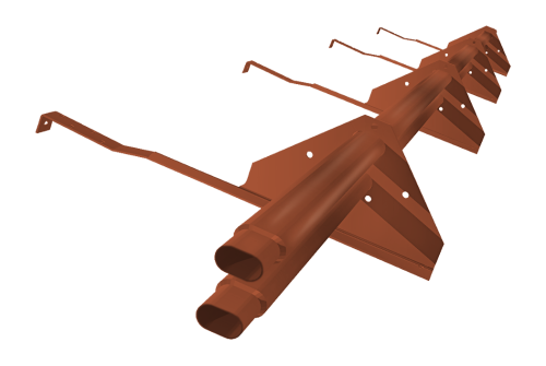 Снегозадержатель трубчатый для натуральной черепицы Стандарт RAL 8004 3м (профиль до 50мм)