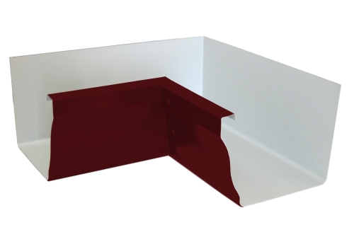 Угол желоба внутренний Vortex 90гр 127мм RAL 3005 красное вино